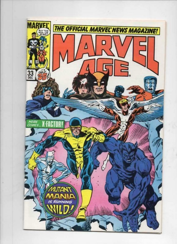 MARVEL AGE #33, VF+, X-Factor, Wolverine, 1985 more in store