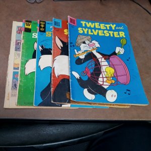 Tweety And Sylvester 5 Issue Silver Bronze Age Cartoon Comics Lot Run Set...