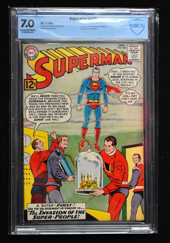 Superman #158 (DC, 1963) CBCS 7.0 - KEY 1st Nightwing & Flamebird