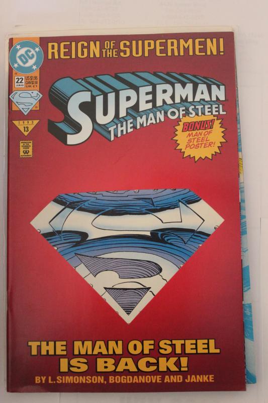 Superman the Man of Steel 22 die cut VF/NM