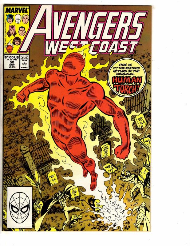 3 Marvel Comics West Coast Avengers # 50 Marvel Saga # 22 Avengers Log # 1 J220