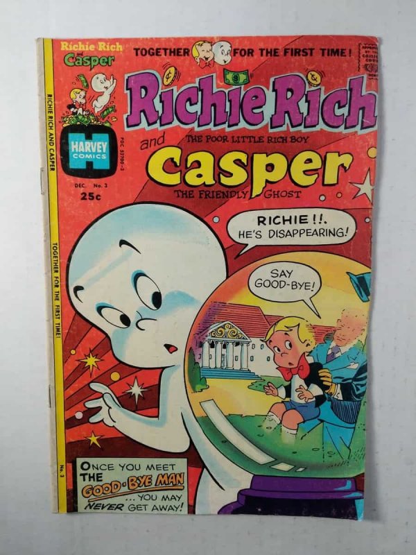 RICHIE RICH AND CASPER #3 FN- HARVEY COMICS C42A