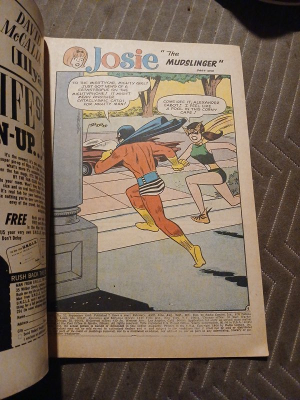 Josie #22 1966 Archie Series Silver Age Comic Book Superheroes Cover