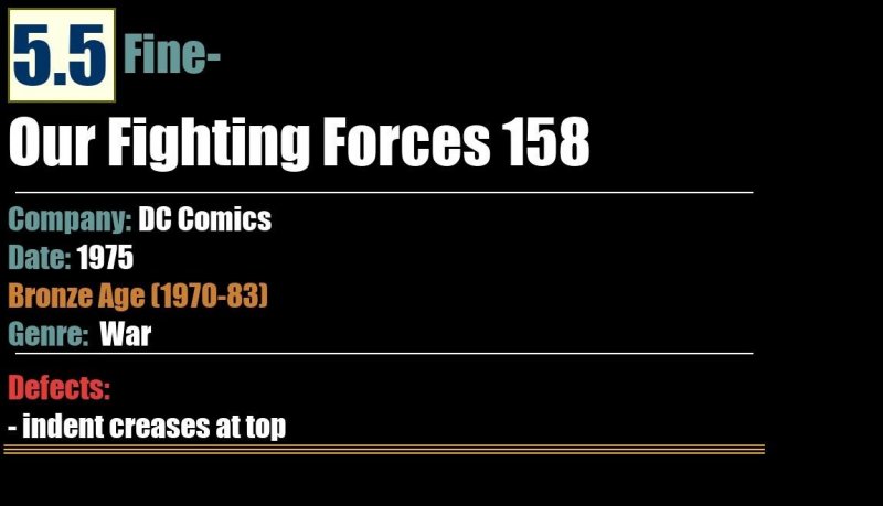 Our Fighting Forces 158 (1975) FN- Bronze Age DC War Comics Kirby Art