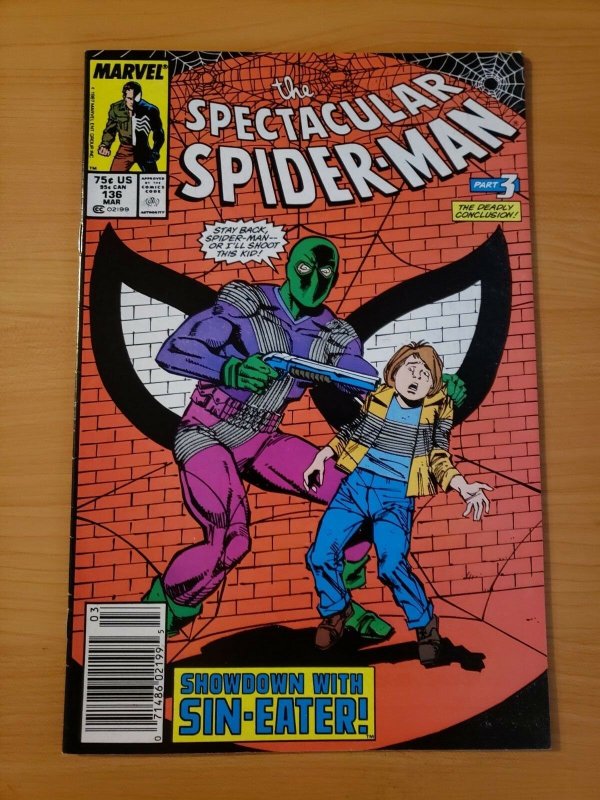 Spectacular Spider-Man #136 Newsstand Edition ~ NEAR MINT NM ~ 1988 Marvel