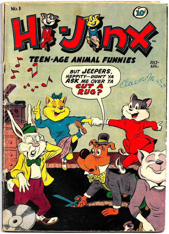 HI-JINX #1 (Aug1947) 3.0 GD/VG  ALL JACK BRADBURY! - Hep Teen-Age Funny Animals!