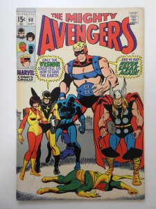 The Avengers #68 VG Moisture stain, cover & 1st wrap detached bottom staple