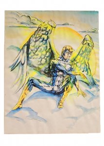 X-MEN ANGEL - Artist Commission/Original WATERCOLOR Art 9×11 Marvel Comics