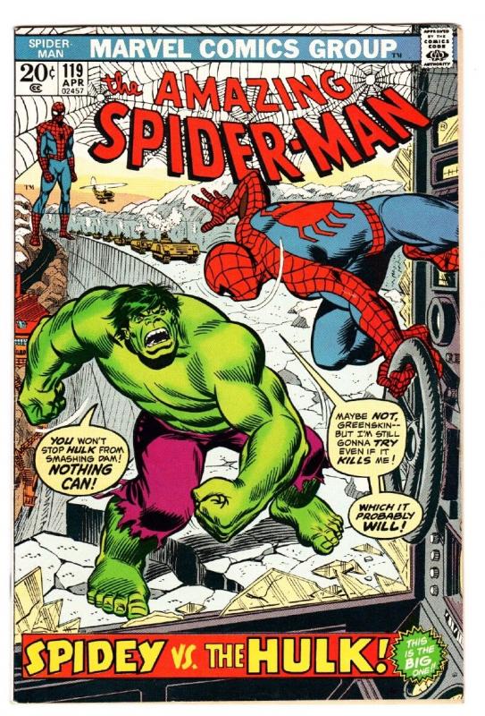 Amazing Spider-Man #119 1973- Hulk battle issue VF-