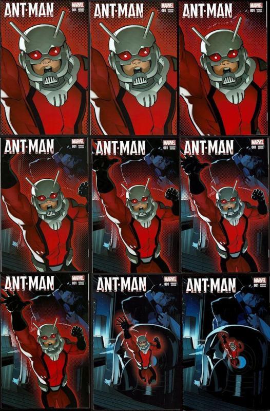 Lot of 9: Ant-Man #1 (2015)  Incredible Shrinking Cover Variants All NM