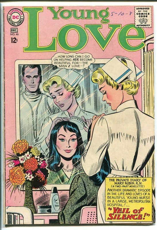 YOUNG LOVE #46-DC ROMANCE-NURSE HOSPITAL COVER-COOL VG+