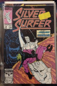 Silver Surfer  # 28 1989 Marvel DISNEY  ron lim  WARLORD OF THE SKRULLS