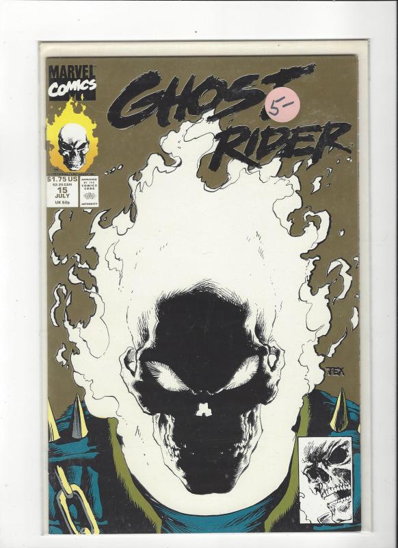 Ghost Rider Vol 2(1990) #15  Gold Print Glow in the Dark CoverNM