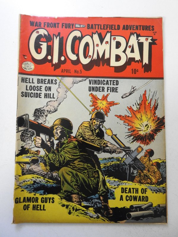 G.I. Combat #5 (1953) GD/VG Condition 1 1/2 in spine split