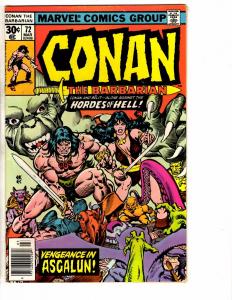 6 Conan The Barbarian Marvel Comic Books # 70 71 72 73 74 75 VF Or Better WI1