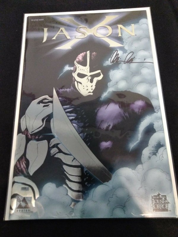 Jason X #1 Platinum Foil Variant LTD 1500 WITH COA + POSTER + SIGNED BY PULIDO