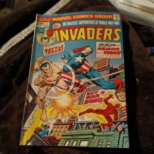 INVADERS 3 marvel comic 1975 1st full appearance of U-Man aka Merrano BRONZE AGE
