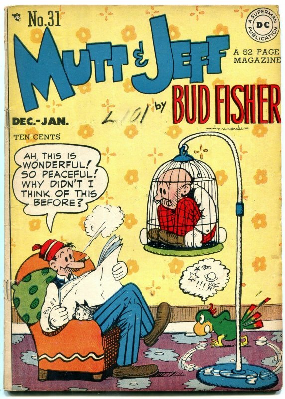 Mutt and Jeff #31 1947-Parrot cover- DC Golden Age- Bud Fisher FN