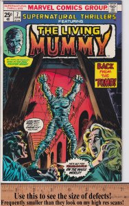 SUPERNATURAL THRILLERS #7 (Jun 1974) NM 9.4, white. Return of the Living Mummy!