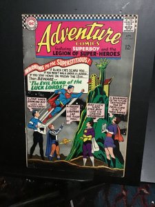 Adventure Comics #343 (1966) Legion of Superheroes Evil charms Key! FN- Wow!