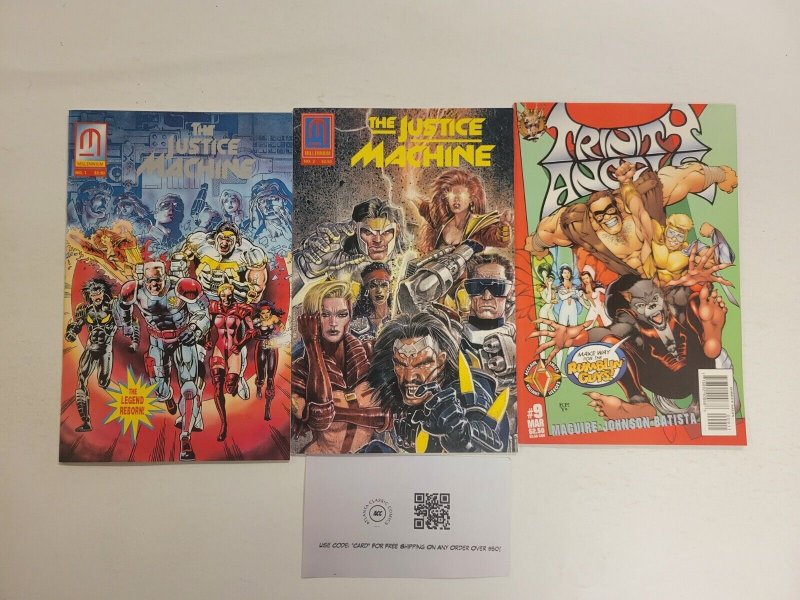 3 Millennium Acclaim Comics #9 Trinity Angels + #1 2 Justice Machine 96 TJ11