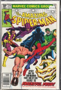 The Amazing Spider-Man #214 Newsstand Edition (1981) Spider-Man