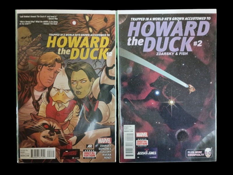 Howard the Duck #1-5 and #2-5 Variant Covers Lot of 9 Marvel Comics 2015 VF