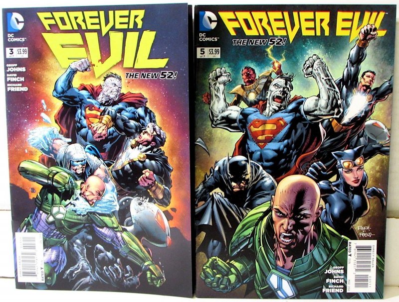 Forever Evil Lot 2 #3, 5 2014 DC Batman Catwoman Lex Luthor Bizzario Comics