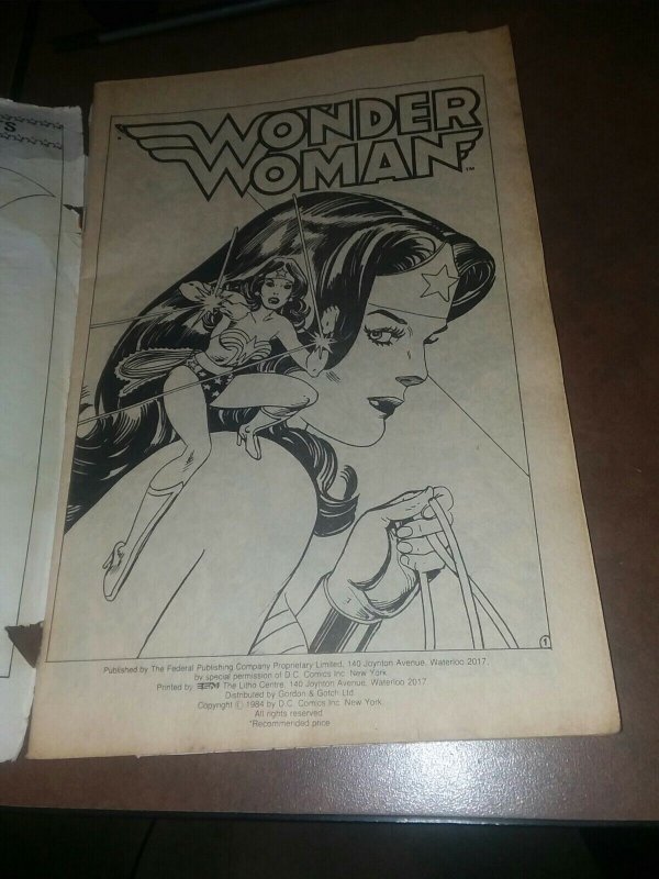 Wonder Woman 80 Pg Giant Magazine #3 Federal Comics 1984 huntress dc bronze age