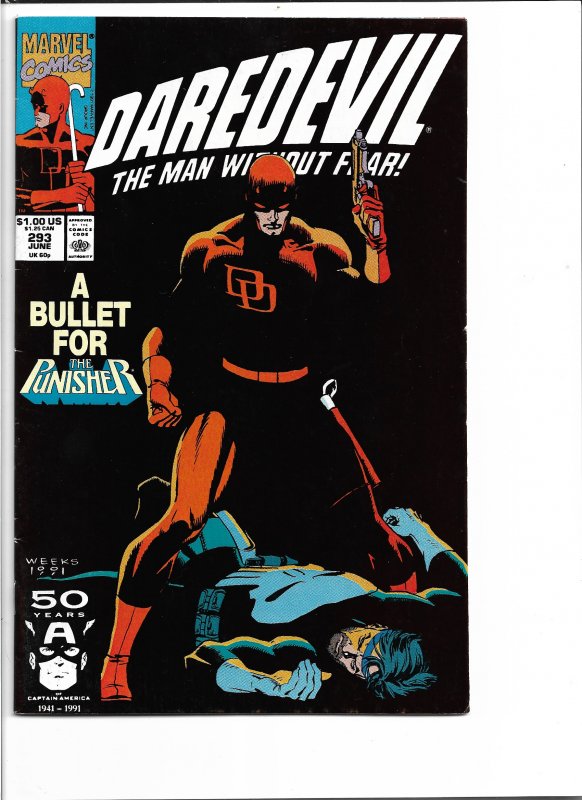 Daredevil #293 (1991) VF-NM   Punisher Crossover