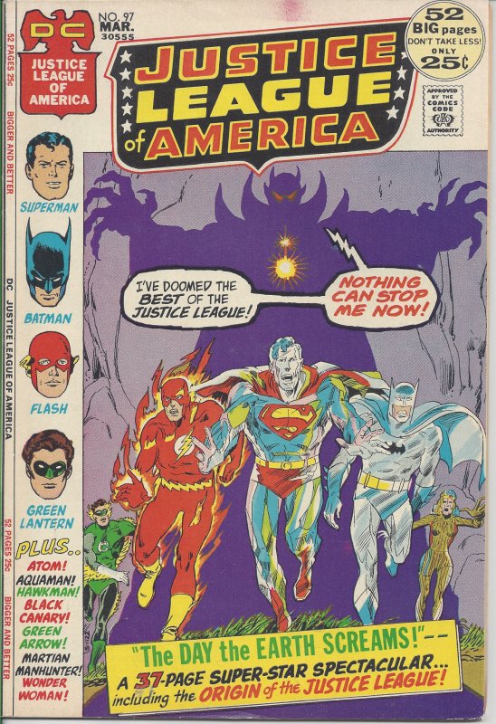 Justice League of America #97 (March 1972) - Superman, Batman, Flash, Atom