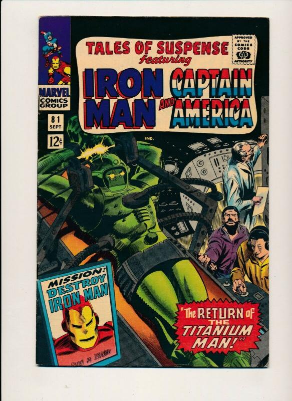 MARVEL TALES OF SUSPENSE ft. IRON MAN & CAPTAIN AMERICA #81 F+  (PF703) 