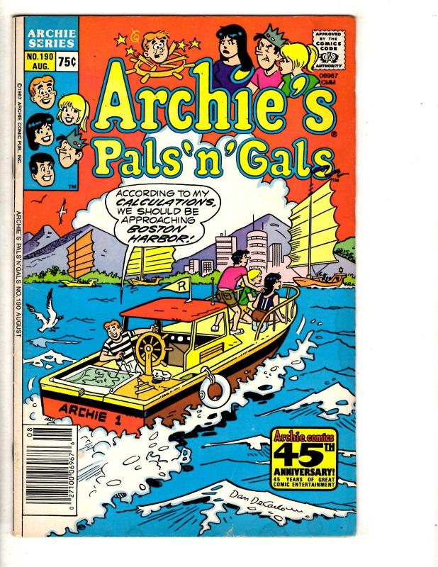 Lot Of 6 Archie Comic Books Pals & Gals # 10 Giant 15 Giant 189 190 209 213 J305