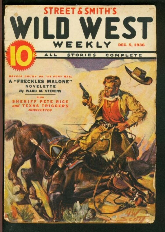 WILD WEST WEEKLY 1936 DEC 5-STREET AND SMITH-PETE RICE VG