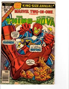 5 Marvel Two-in-One Comic Books Annual # 3 4 5 6 7 Thing Nova Hulk Thor BH17