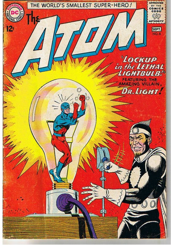 ATOM #8, VG, Dr Light Appearance, Justice League, Gil Kane, Silver age