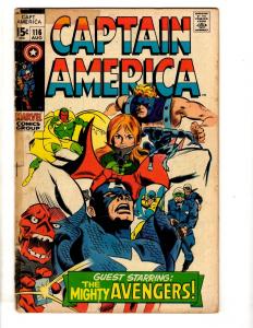Captain America # 116 VG Marvel Comic Book Avengers Hulk Thor Red Skull RH1