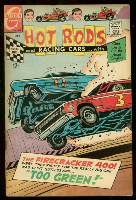 HOT RODS AND RACING CARS #92 1968 NASCAR CRASH COVER VG