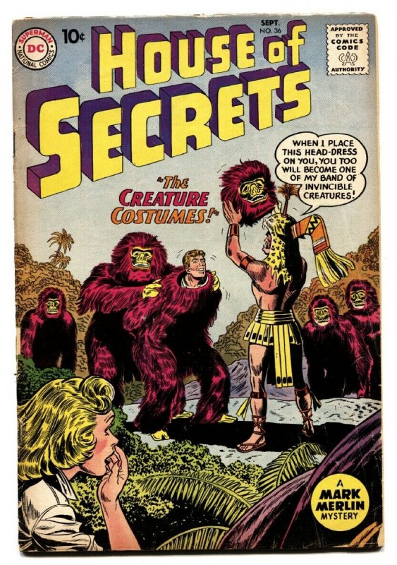 HOUSE OF SECRETS #36-comic book-CREATURE COSTUMES-DC Silver Age