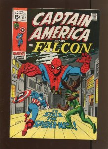 Captain America #137 - First Meeting of Falcon and Spider-Man! (7.0) 1971