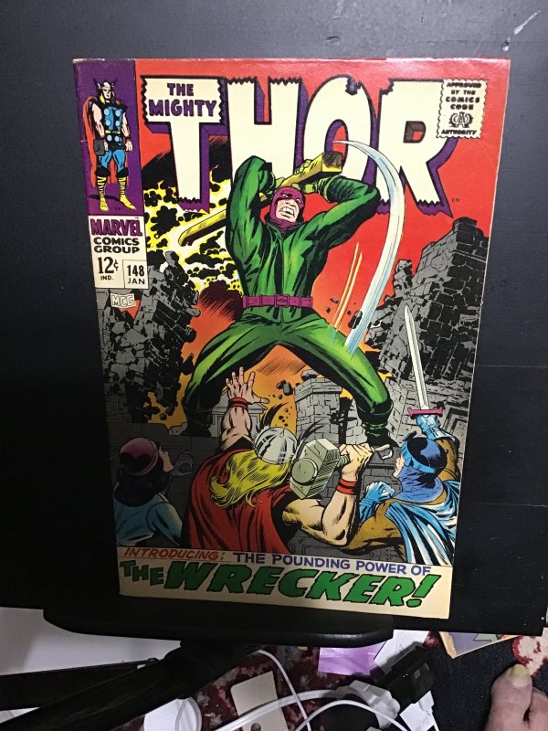 Thor #148 (1968) Mid grade Jack Kirby orange and black bolt Inhumans! FN Wow!