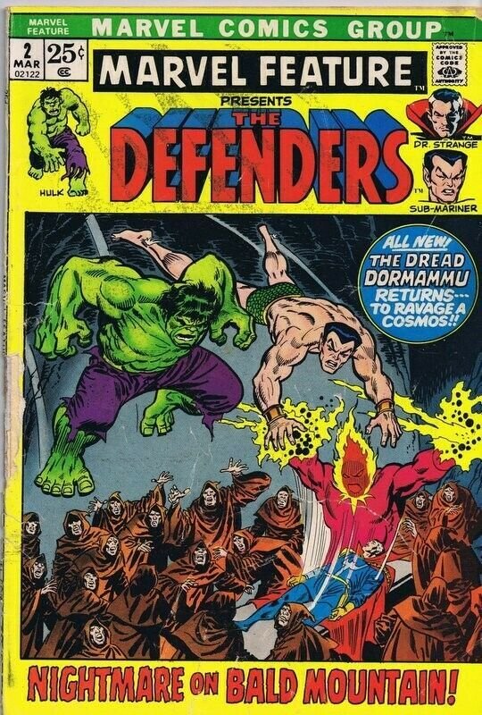 Marvel Feature #2 ORIGINAL Vintage 1972 2nd Apperance Defenders 