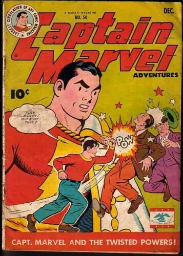 CAPTAIN MARVEL ADVENTURES #50-GOLDEN AGE-RARE VG- 