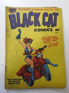 Black Cat Comics #1 (1946) VG- Condition moisture stain, 1 in tear bc