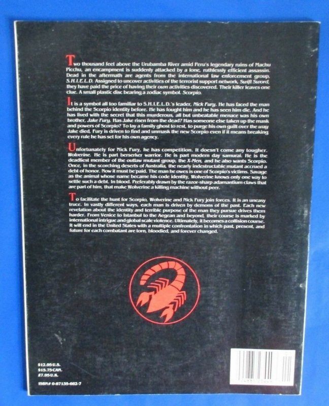 1990 Marvel Graphic Novel WOLVERINE/NICK FURY The Scorpio Connection FVF
