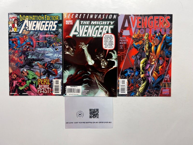 3 Avengers Marvel Comic Books #10 17 24 Defenders Thor Iron Man Hulk 53 JS45