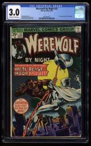 Werewolf By Night #33 CGC GD/VG 3.0 Off White to White 2nd Moon Knight!