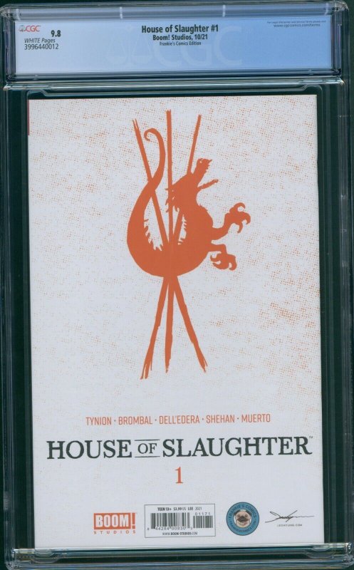 House of Slaughter #1 CGC 9.8 Frankie's Comics Limited Trade Variant BOOM! 2021