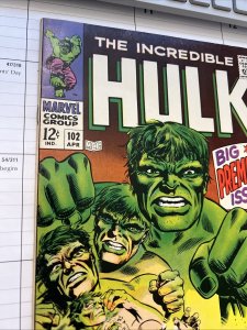 INCREDIBLE HULK #102 • 1ST SOLO TITLE SINCE 1962 • NICE FINE+ OR BETTER
