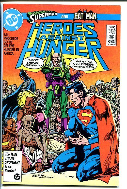 HEROES AGAINST HUNGER #1 1986-one shot-BATMAN-SUPERMAN VF